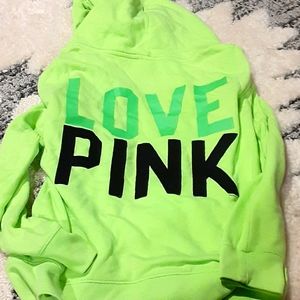 Love pink zip hoodie